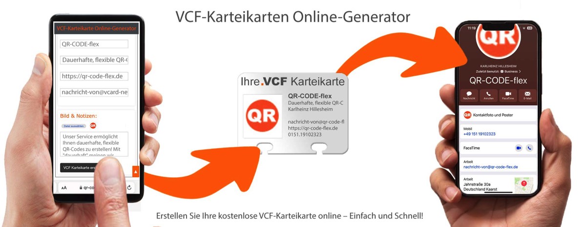 Kostenloser VCF-Karteikarten Online-Generator