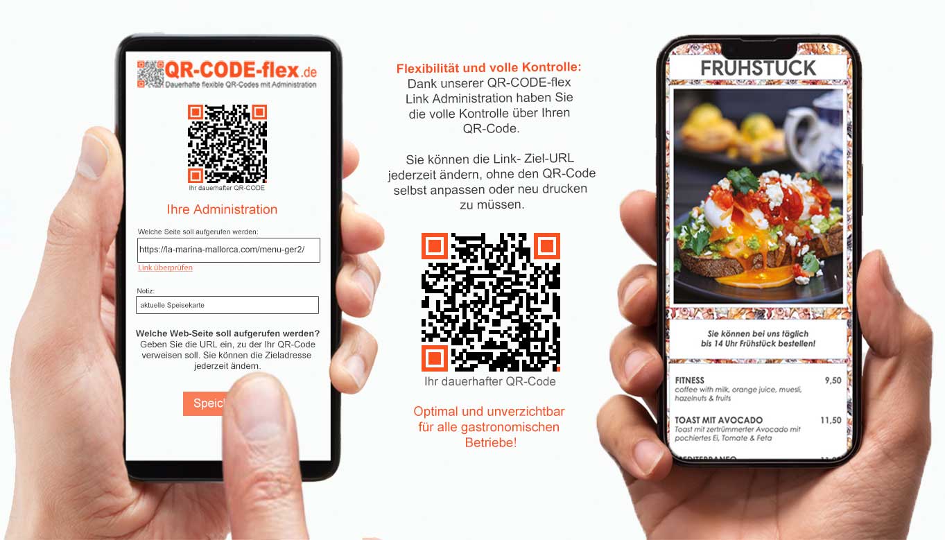 Spezielle QR-Codes mit Link Administration für Gastronomie