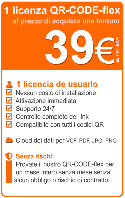 Precio único para 1 licencia de usuario de código QR