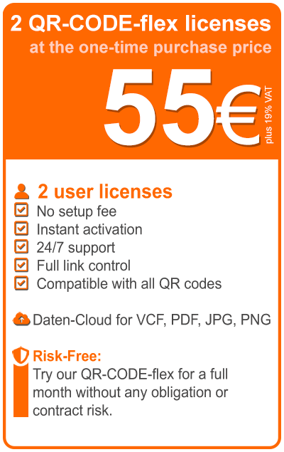 License price for 2 QR codes.
