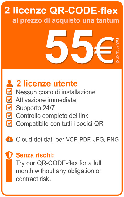 Precio único para 2 licencias de usuario de código QR