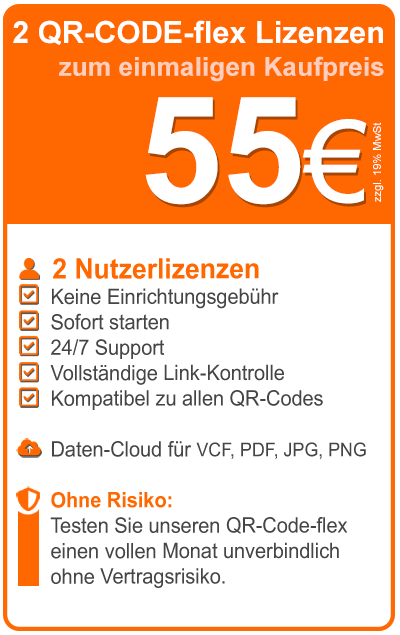Lizenz-Preis für 2 QR-CODEs