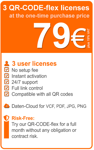 License price for 3 QR codes.