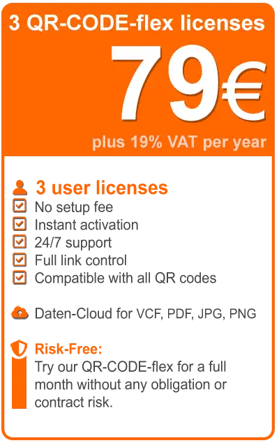 License price for 3 QR codes.