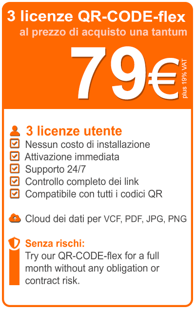 Precio único para 3 licencias de usuario de código QR