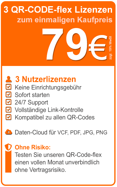 Lizenz-Preis für 3 QR-CODEs