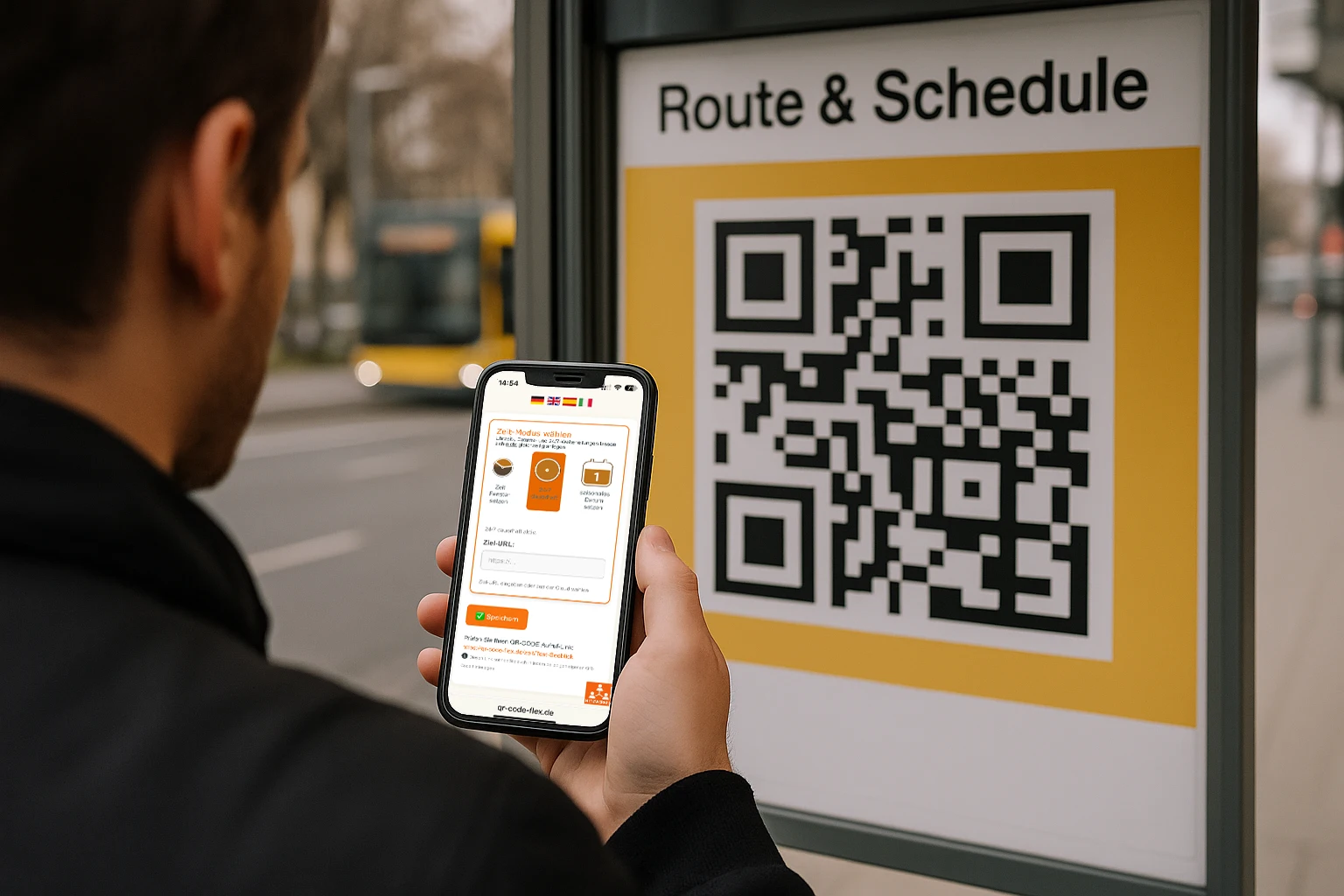 QR code on a community information board